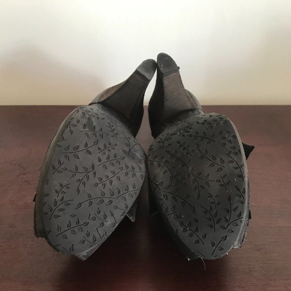 Anthropologie | Miss Albright Black Peep Toe Shoes - Picture 5 of 9